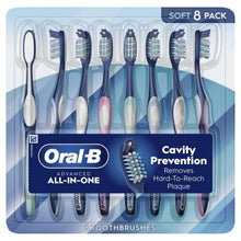 Oral-B ProHealth Advanced soft manual toothbrushes, 8-pack with blue handles.