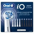 Replacement Oral-B iO Deep Clean toothbrush heads, 9-count package, with blue bristle tips.