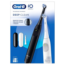 Oral-B iO Series 2 electric toothbrush kit box with black and white handles