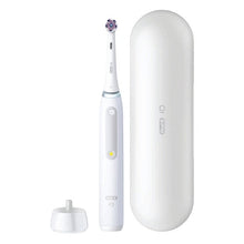 White rechargeable electric toothbrush with detachable brush head and charging case
