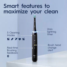 Oral-B iO Series 5 rechargeable toothbrush handle with illuminated control buttons