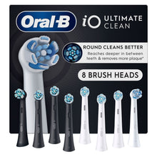 Oral-B iO replacement brush heads, 8-pack with round blue bristle heads