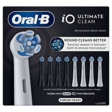 Oral-B iO replacement brush heads set, 8 round tips with light blue bristles