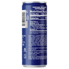 Orangina sparkling orange beverage can back with nutrition facts and caffeine-free label