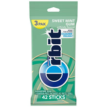 Orbit sweet mint sugar-free gum 3-pack, 42 stick travel pouches