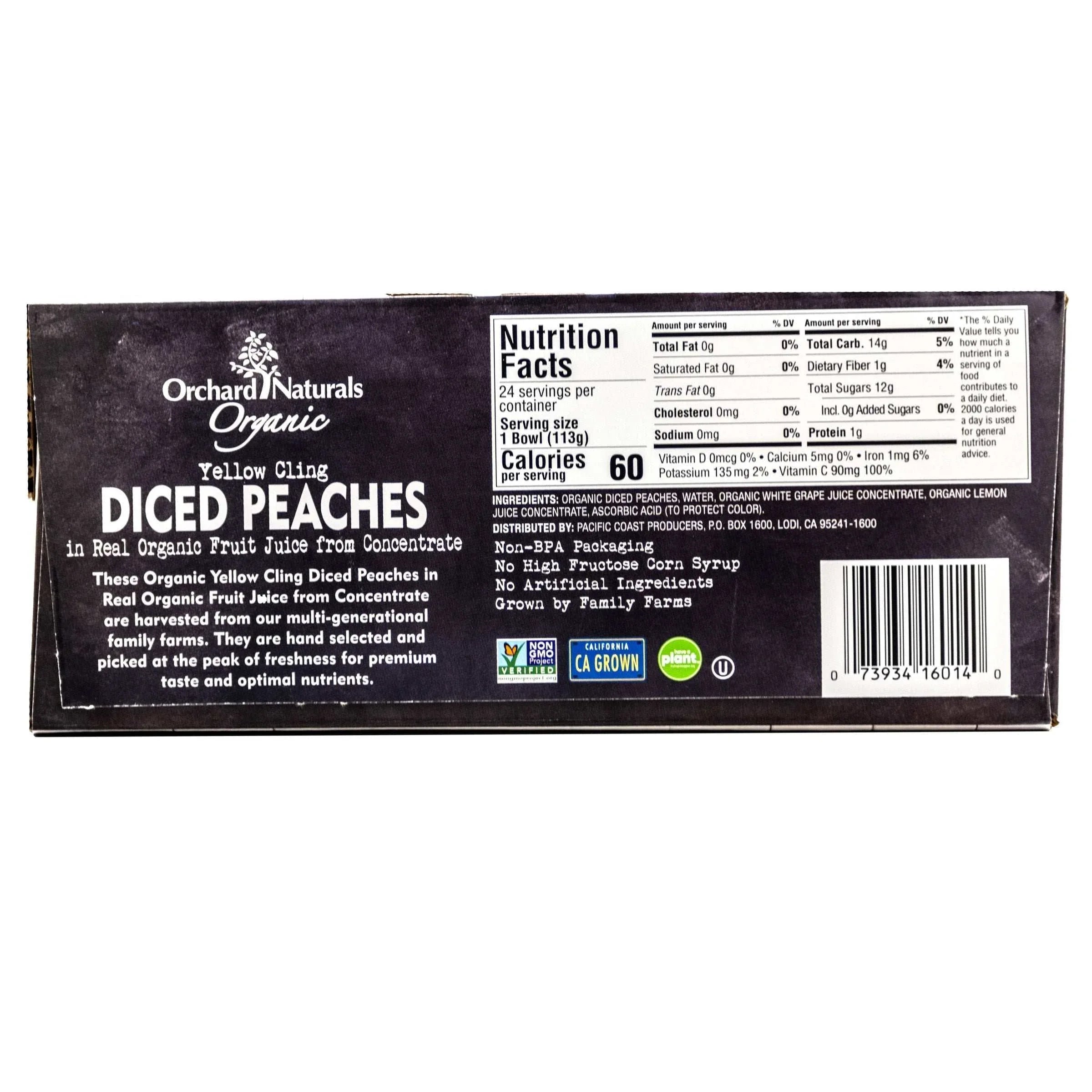 Orchard Naturals Organic Diced Peaches, 4 oz, 24-count - USA MEGA SHOP