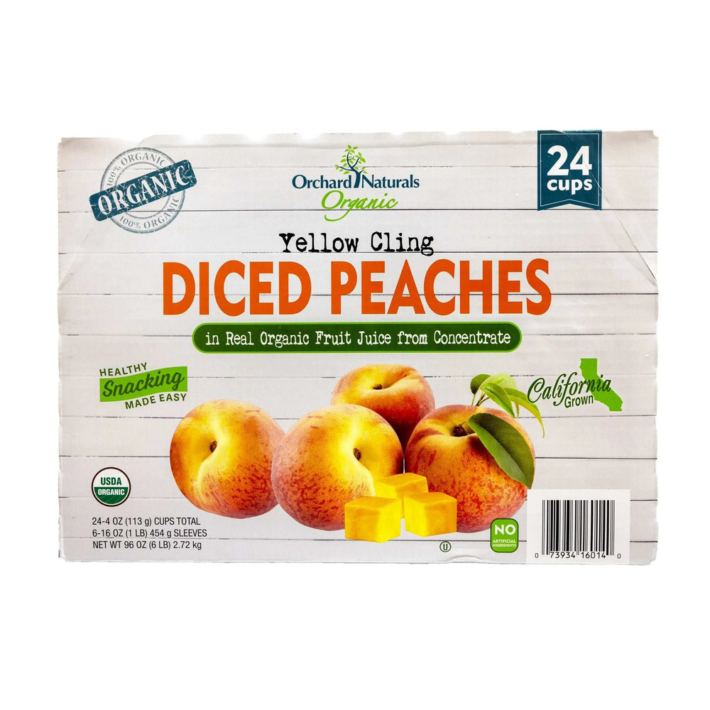 Orchard Naturals Organic Diced Peaches, 4 oz, 24-count - USA MEGA SHOP