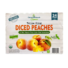 Orchard Naturals diced peaches box, yellow cling fruit, 24 cups