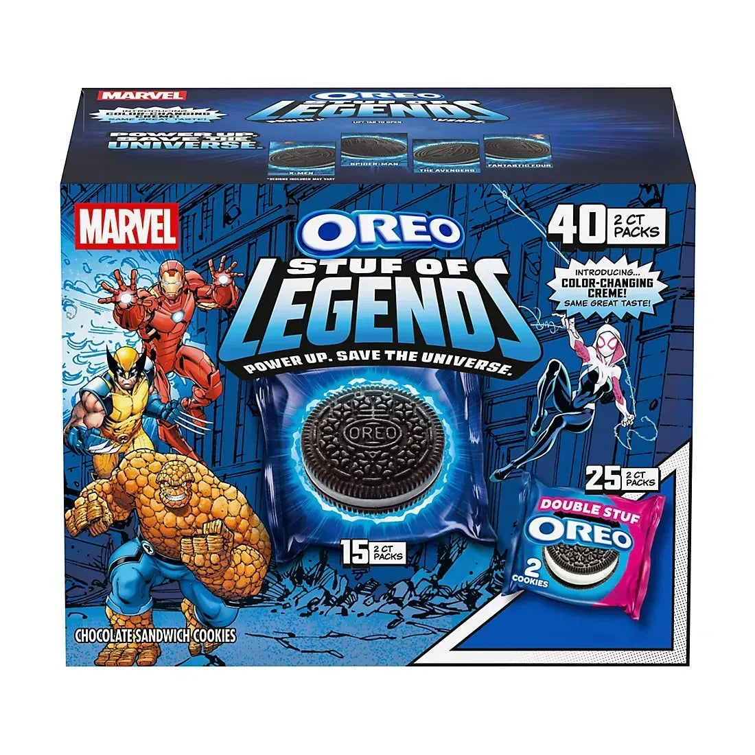 Oreo Chocolate Sandwich Cookies, Marvel Stuf Of Legends, Variety Pack, 40 ct.