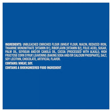 Oreo cookie ingredients panel on the back of a snack pack box