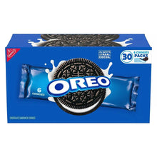 Oreo chocolate sandwich cookie snack pack box with six-cookie packs on front