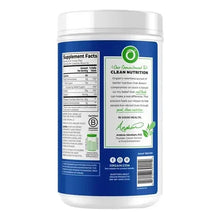 Collagen + creatine supplement tub, back panel with Supplement Facts and serving info