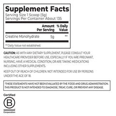 Orgain, Micronized Creatine Monohydrate, Unflavored, 1.48lbs