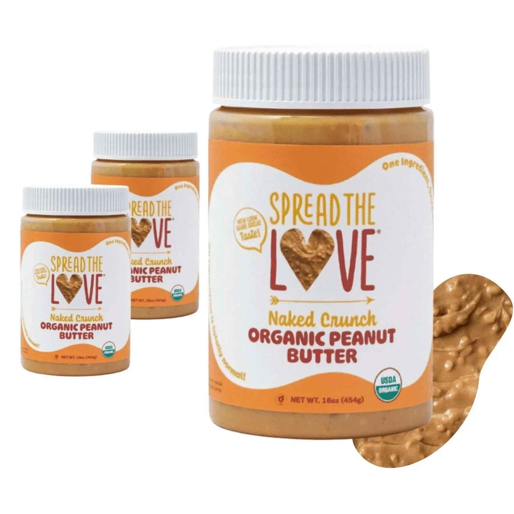Organic Peanut Butter, Crunchy, Vegan, Palm-Oil Free, No Salt, 7G Protein, 16 oz