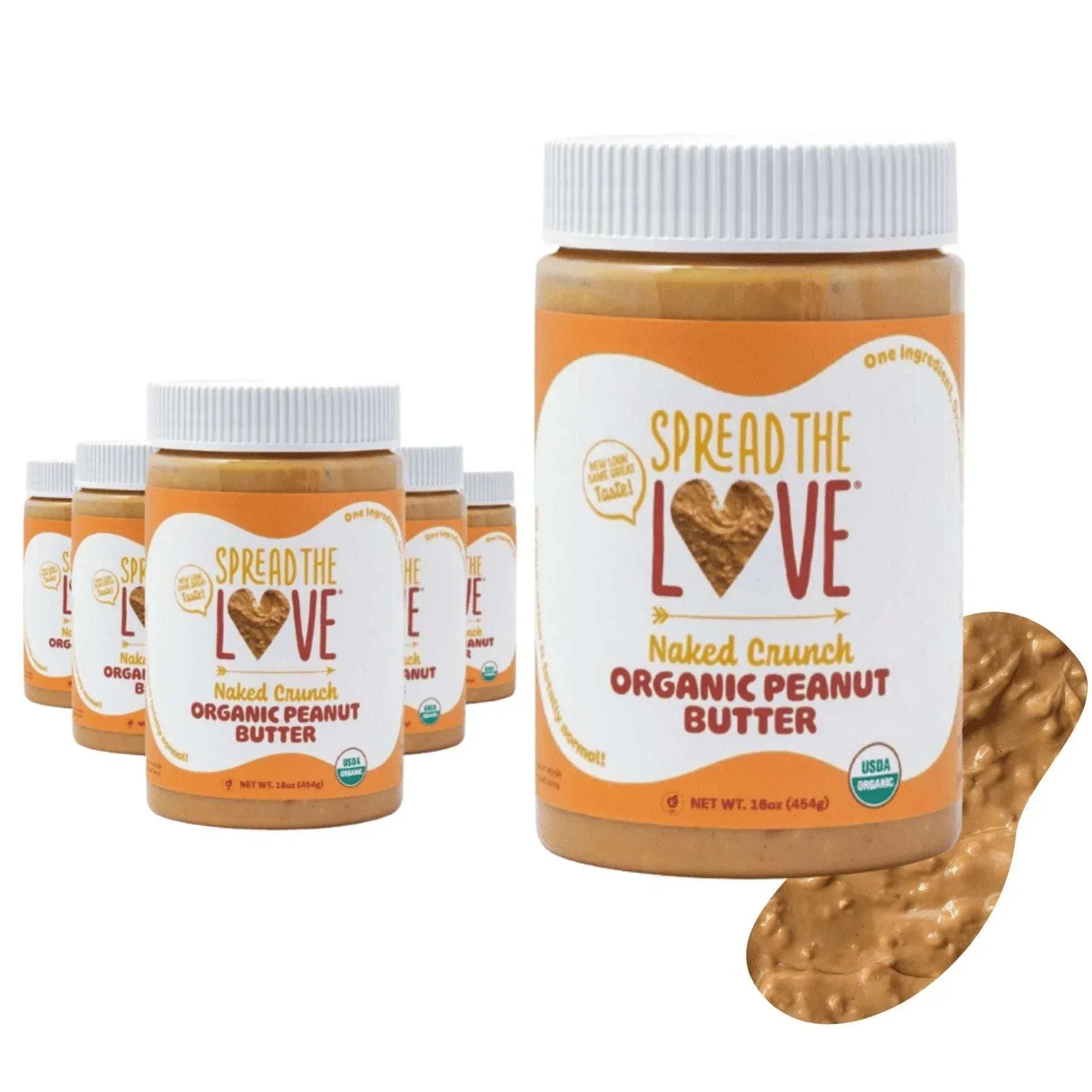 Organic Peanut Butter, Crunchy, Vegan, Palm-Oil Free, No Salt, 7G Protein, 16 oz