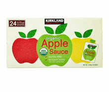 Organic apple sauce pouches multipack package with apple logo and USDA organic badge