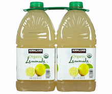 Kirkland Signature organic lemonade jugs, two 96 fl oz with green caps