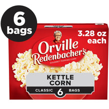 Orville Redenbacher’s kettle corn microwave popcorn, 6 bags package front