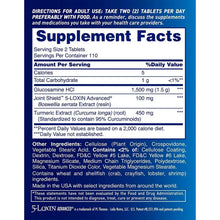 Supplement Facts nutrition label for Osteo Bi-Flex tablets, table layout