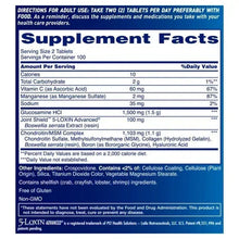 Close-up of Supplement Facts label on blue supplement bottle