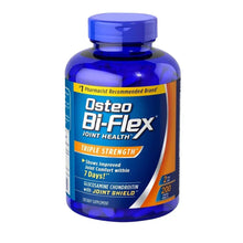 Blue supplement bottle with Osteo Bi-Flex Triple Strength front label