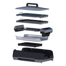Smokeless griddle grill system accessory set with multiple cooking plates and lid