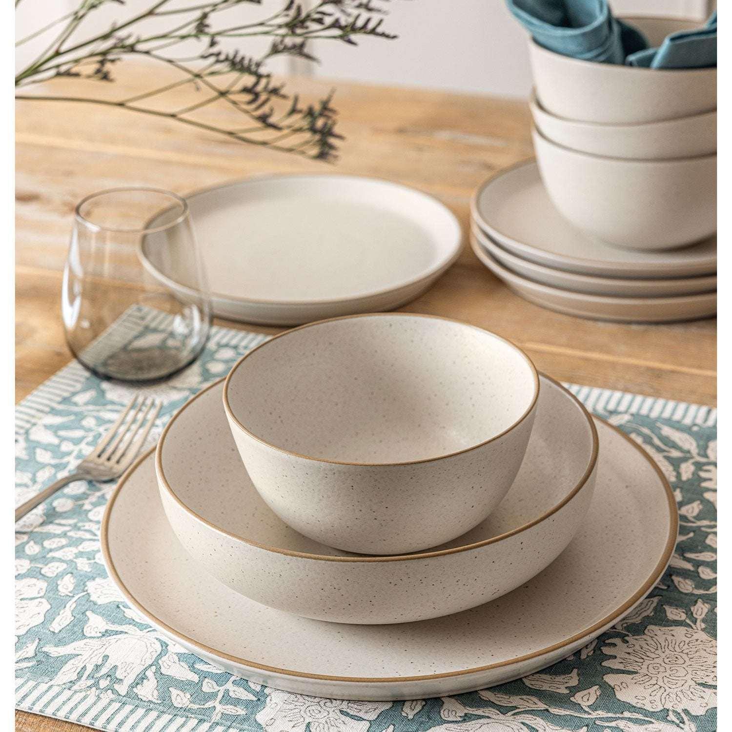 Over&back 16-Piece Artisan Stoneware Dinnerware Set - USA MEGA SHOP