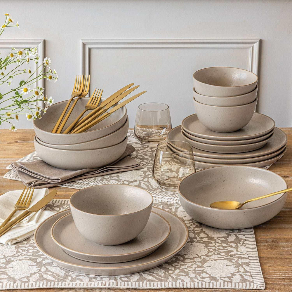 Over&back 16-Piece Artisan Stoneware Dinnerware Set - USA MEGA SHOP