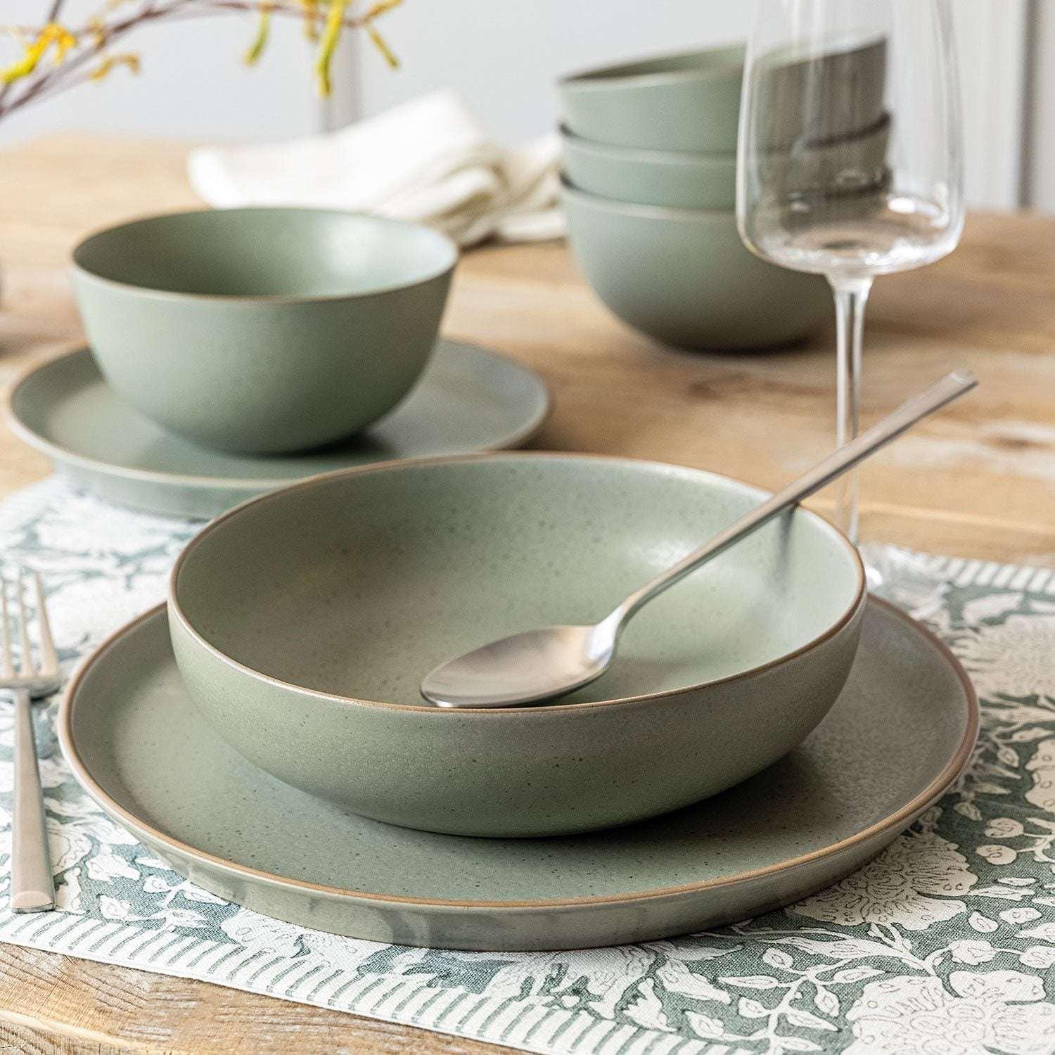 Over&back 16-Piece Artisan Stoneware Dinnerware Set - USA MEGA SHOP