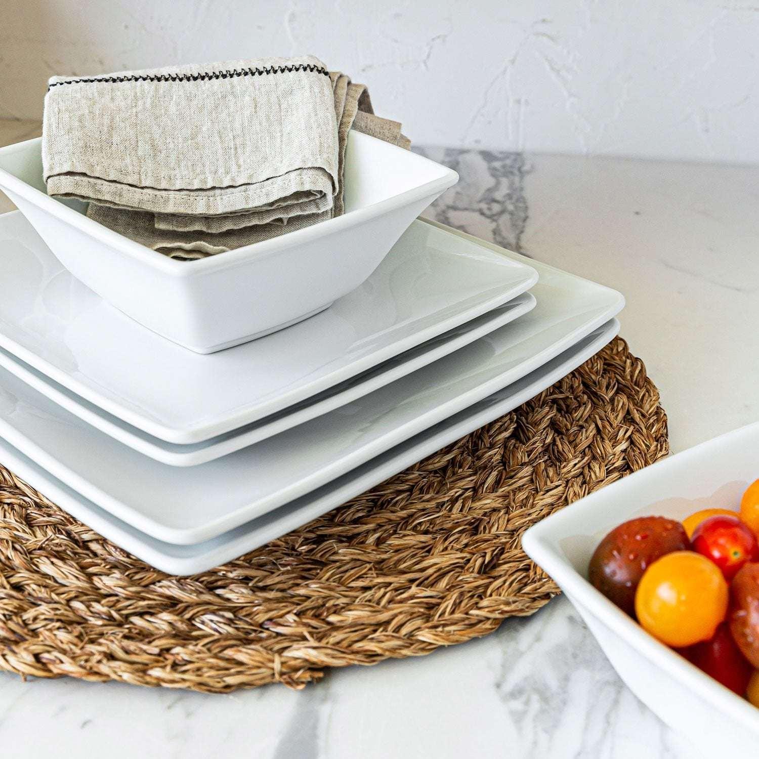 Over&back 32-Piece Squared Dinnerware Set - USA MEGA SHOP