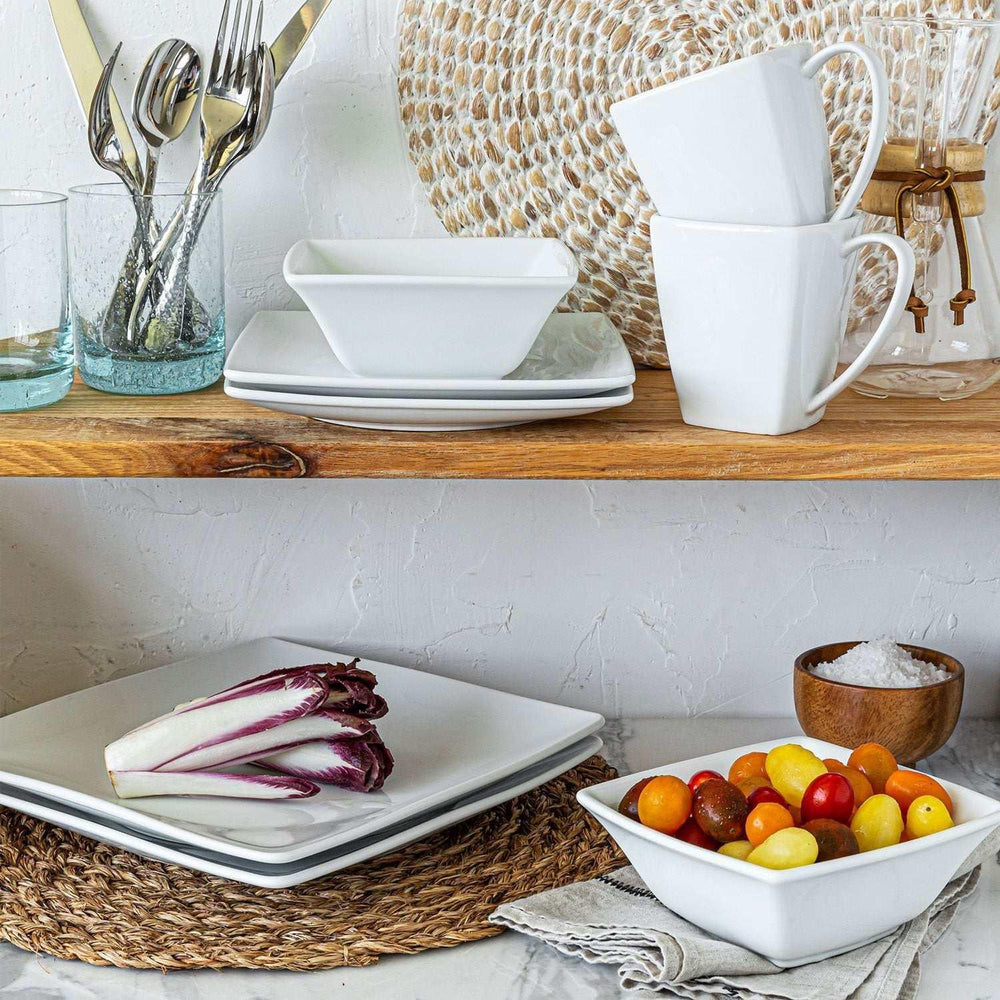 Over&back 32-Piece Squared Dinnerware Set - USA MEGA SHOP