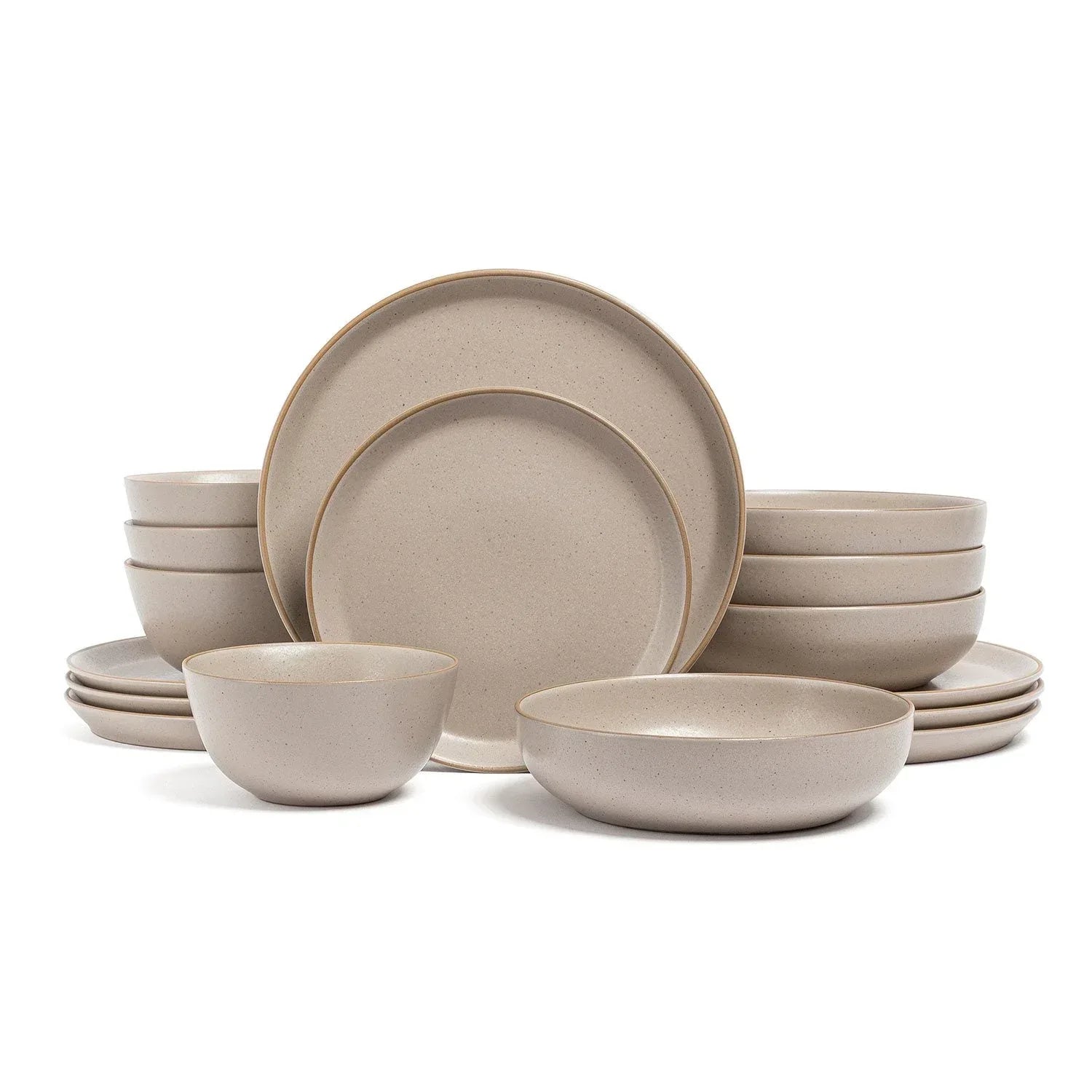 Over&back 16-Piece Artisan Stoneware Dinnerware Set - USA MEGA SHOP