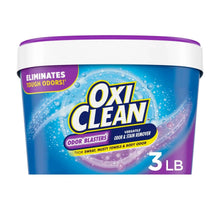 OxiClean Odor Blasters 3 lb laundry stain remover powder tub, blue with purple lid