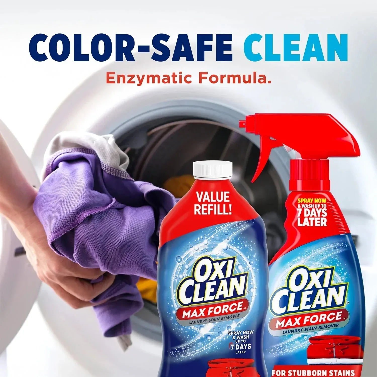 Oxiclean Max Force Advanced Laundry Stain Remover, 48 fl. oz. Refill + 16 fl. Oz. Trigger Spray - USA MEGA SHOP