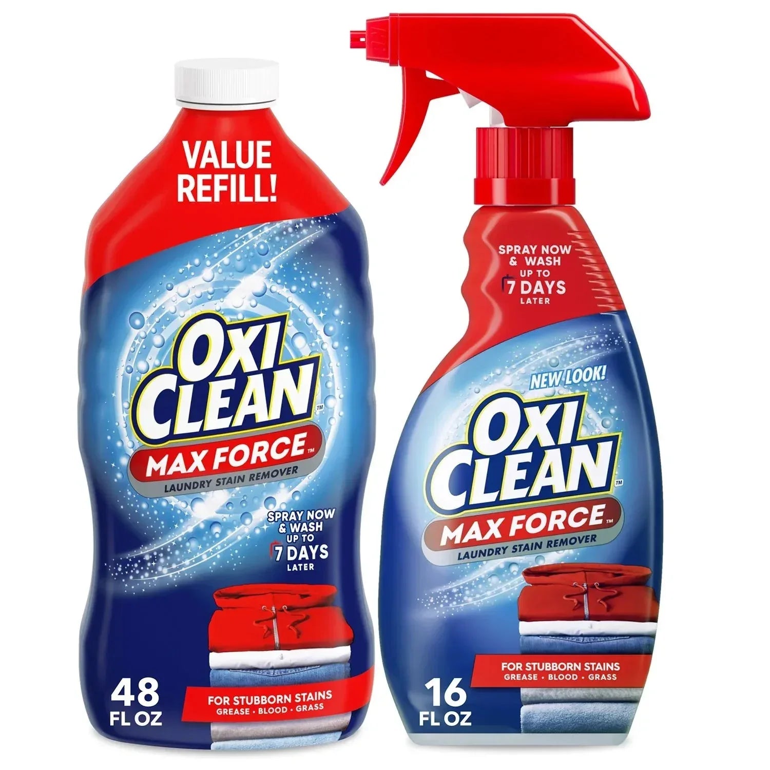 Oxiclean Max Force Advanced Laundry Stain Remover, 48 fl. oz. Refill + 16 fl. Oz. Trigger Spray - USA MEGA SHOP