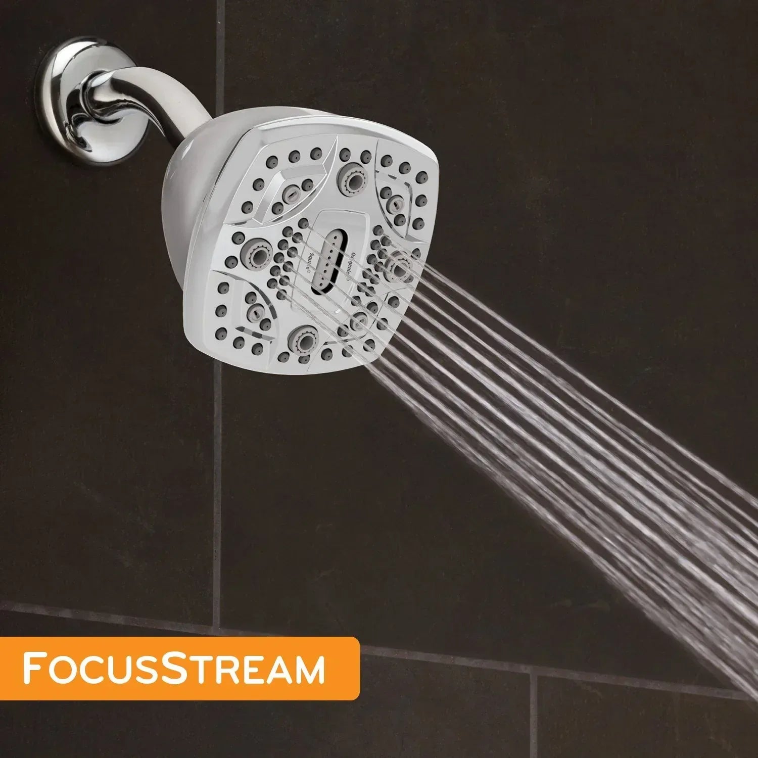 Oxygenics Square 6-Setting Fixed Shower Head (Assorted Colors)