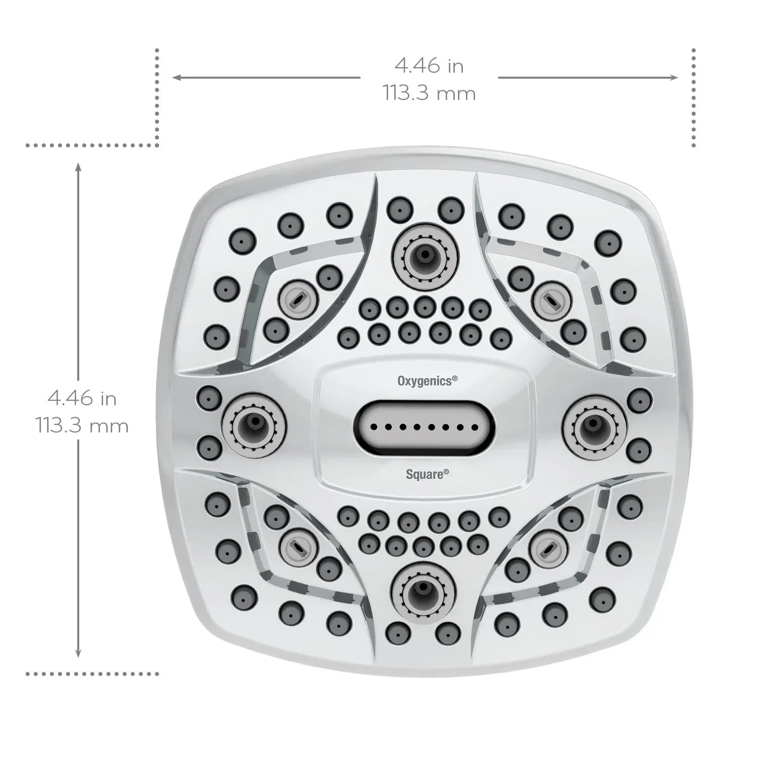 Oxygenics Square 6-Setting Fixed Shower Head (Assorted Colors)
