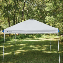 White canopy top with peaked roof and open sides for a 10x10 instant canopy