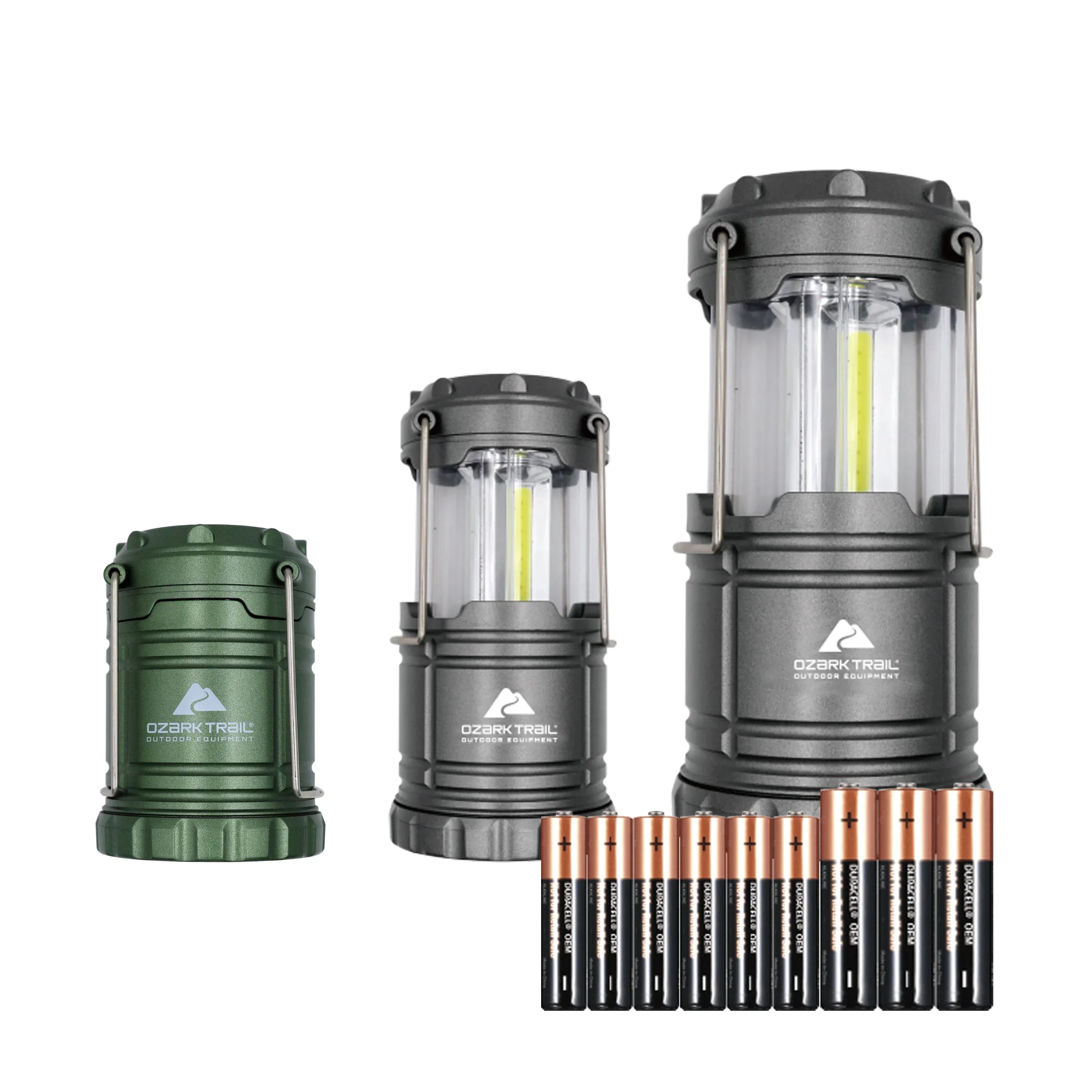 Ozark Trail LED Camping Lanterns 3 Pack with AAA & AA Batteries - USA MEGA SHOP