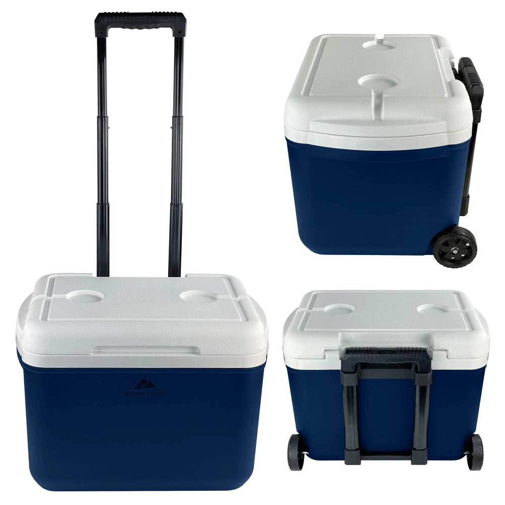 Ozark Trail 30 Quart Capacity Hard Side Wheeled Cooler, 42-Can, Blue - USA MEGA SHOP