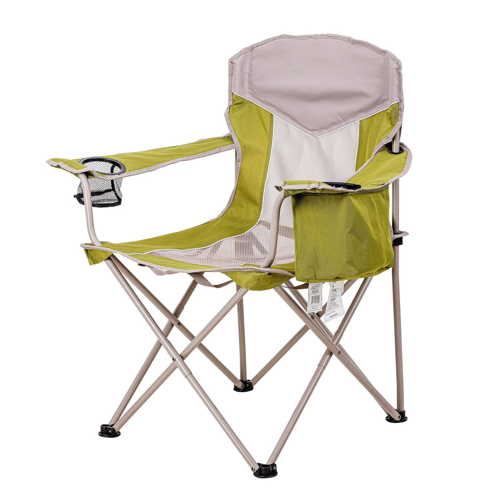 Ozark Trail Adult Oversized Mesh Camp Chair with Cooler, Green & Gray - USA MEGA SHOP