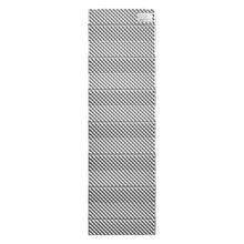 Foldable light gray PE sleeping pad with textured bumpy surface, folded compactly