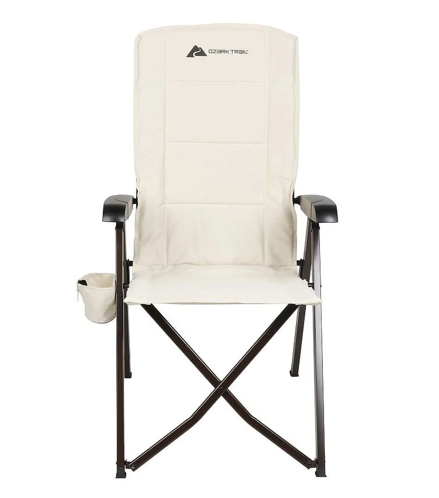 Ozark Trail Glamp High Back Reclining Lounge Chair with Adjustable Armrests, Creme - USA MEGA SHOP