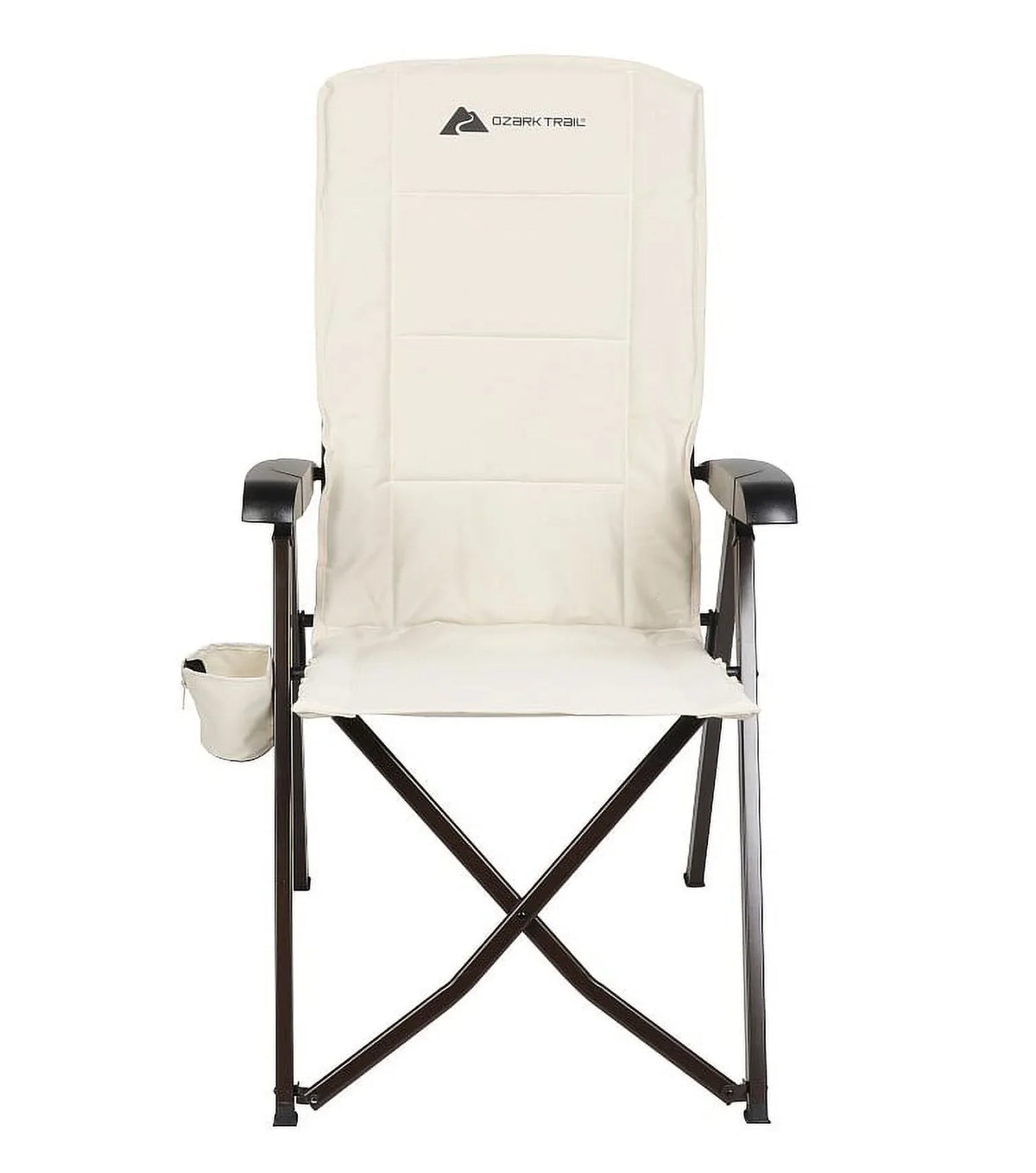 Ozark Trail Glamp High Back Reclining Lounge Chair with Adjustable Armrests, Creme - USA MEGA SHOP