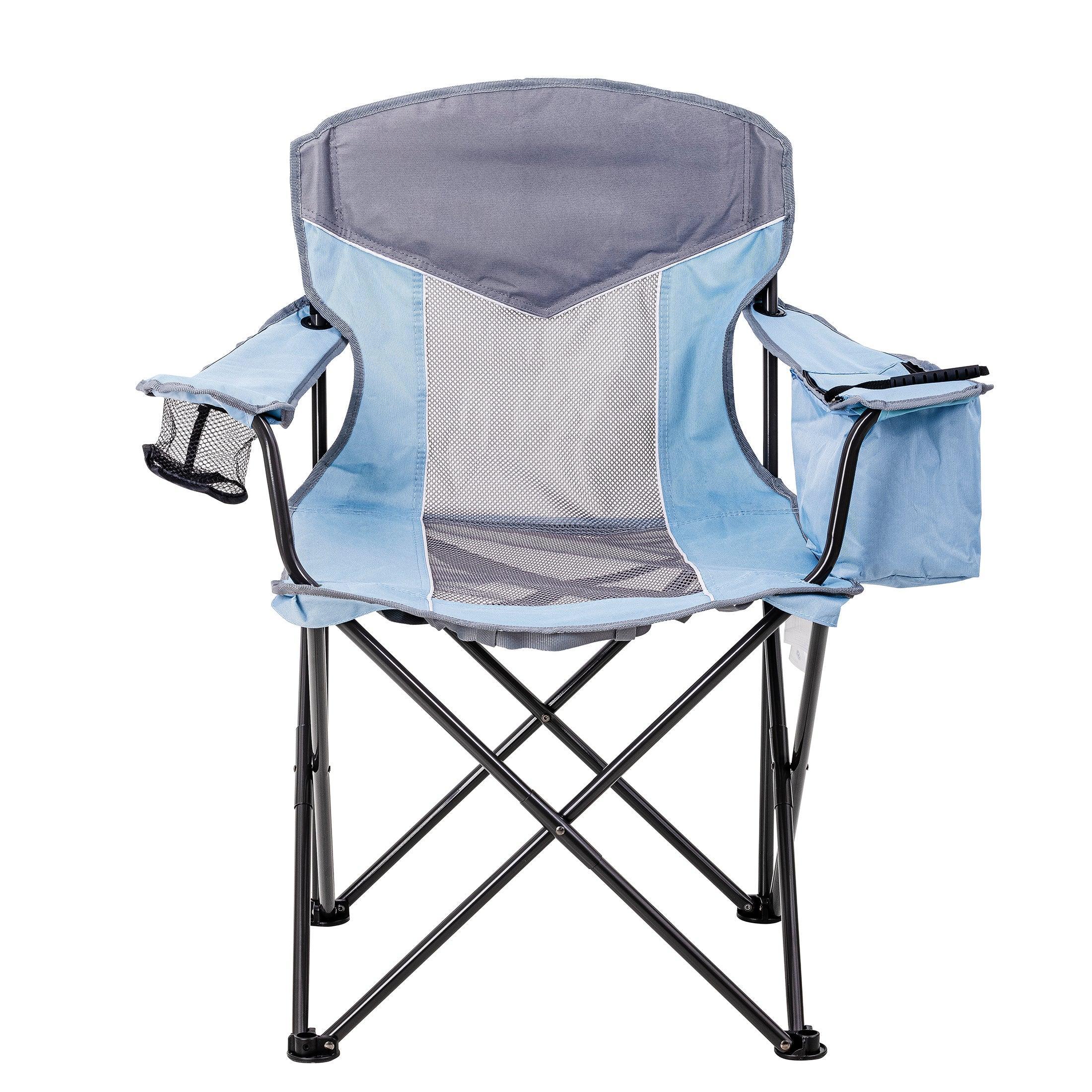 Ozark Trail Adult Oversized Mesh Camp Chair with Cooler, Green & Gray - USA MEGA SHOP