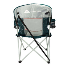 Oversized mesh camping chair back view in Ozark Trail carry bag with black straps