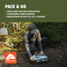 Ultralight chair carry bag with mesh ventilation panel and black straps