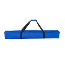 Blue canopy carry bag with black handle straps