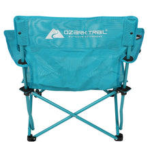 Ozark Trail aqua quad folding beach chair back panel with straps