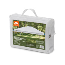 White canopy top replacement cover in storage bag with handles and product label